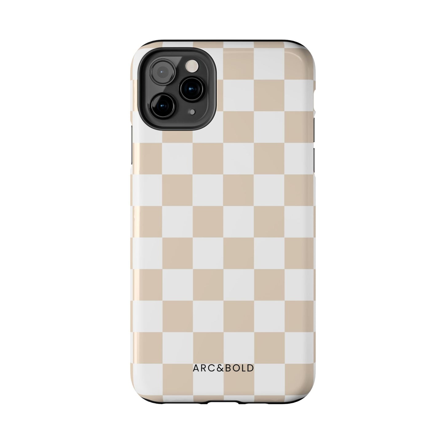 Beige Checker - Tough Phone Case - Arc & Bold