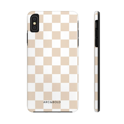 Beige Checker - Tough Phone Case - Arc & Bold